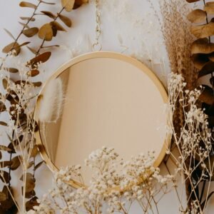 Solis Round Wood Mirror